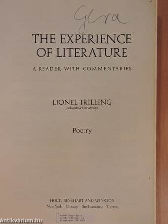 The Experience of Literature