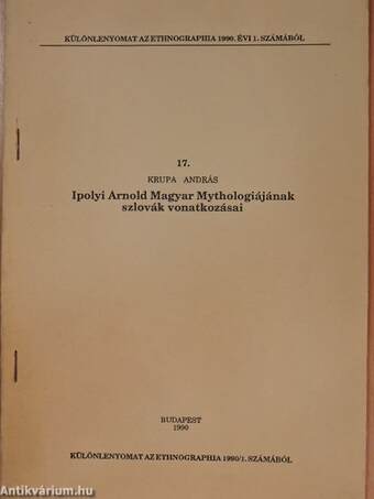 Ipolyi Arnold Magyar Mythologiájának szlovák vonatkozásai