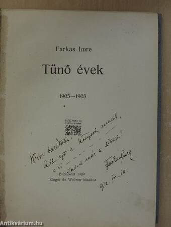 Tünő évek (dedikált példány)