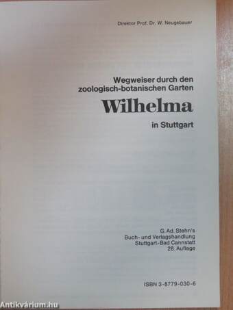 Wegweiser durch den zoologisch-botanischen Garten Wilhelma in Stuttgart