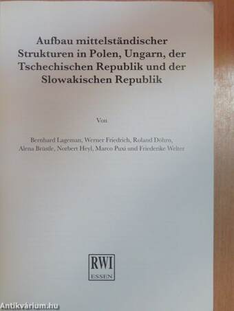 Aufbau mittelständischer Strukturen in Polen, Ungarn, der Tschechischen Republik und der Slowakischen Republik