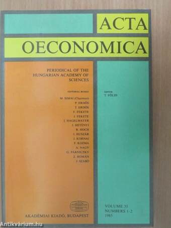 Acta Oeconomica 35/1985