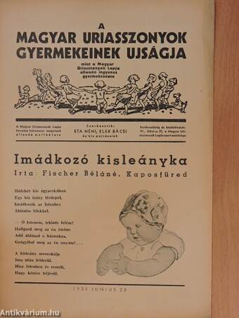 A Magyar Uriasszonyok Gyermekeinek Ujságja 1935. június 20.