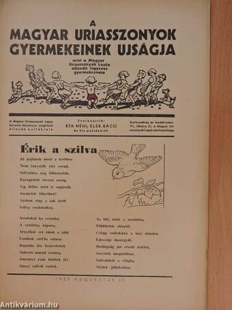 A Magyar Uriasszonyok Gyermekeinek Ujságja 1935. augusztus 20.