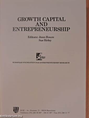 Growth capital and entrepreneurship