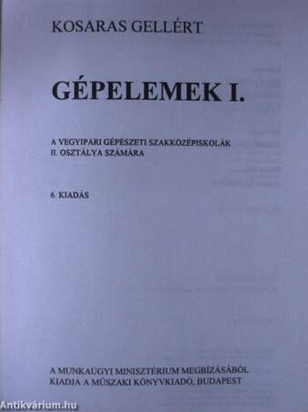 Gépelemek I.