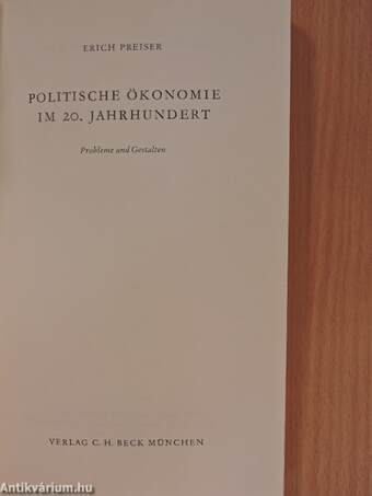 Politische Ökonomie im 20. Jahrhundert