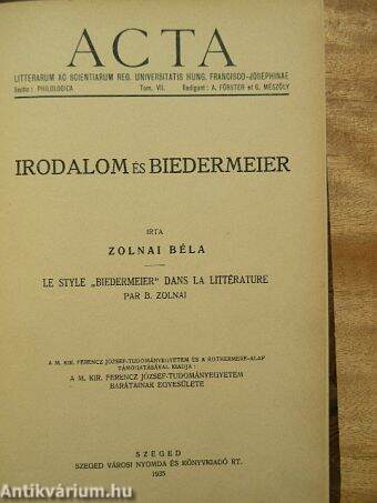 Irodalom és Biedermeier