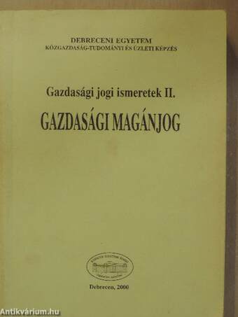 Gazdasági jogi ismeretek II.