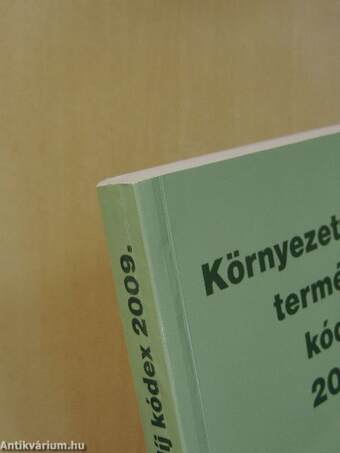 Környezetvédelmi termékdíj kódex 2009.