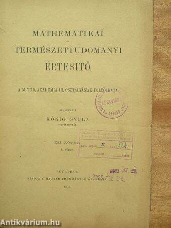 Mathematikai és Természettudományi Értesitő