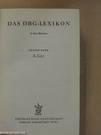 Das DBG-Lexikon I-III.