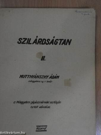 Szilárdságtan II.