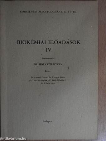 Biokémiai előadások IV.