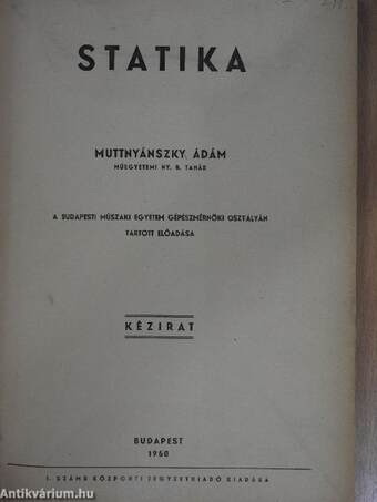 Statika/Szilárdságtan I.