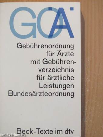 Gebührenordnung für Ärzte