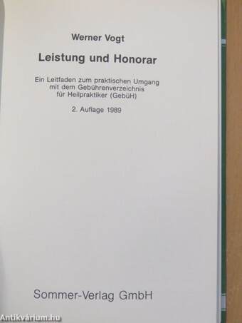 Leistung und Honorar