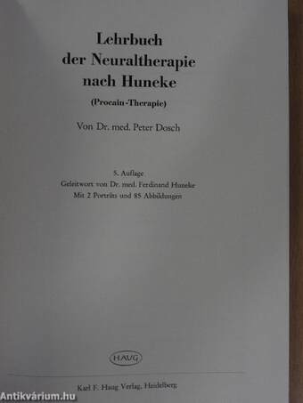 Lehrbuch der Neuraltherapie nach Huneke