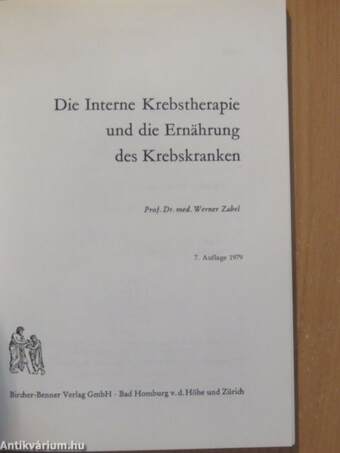 Die Interne Krebstherapie und die Ernährung des Krebskranken