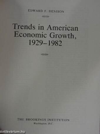 Trends in American Economic Growth, 1929-1982