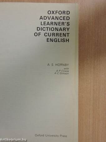 Oxford Advanced Learner's Dictionary of Current English