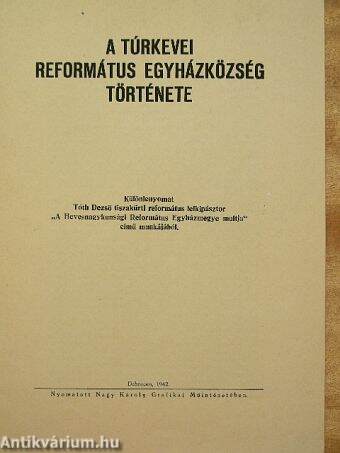 A Turkevei Református Egyházközösség története