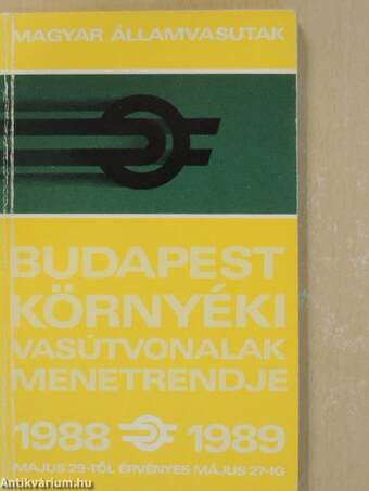 Budapest környéki vasútvonalak menetrendje 1988-1989