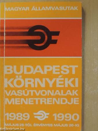 Budapest környéki vasútvonalak menetrendje 1989-1990