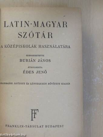 Latin-magyar szótár