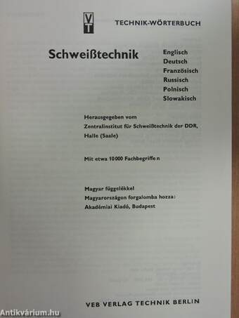 Technik-Wörterbuch - Schweißtechnik