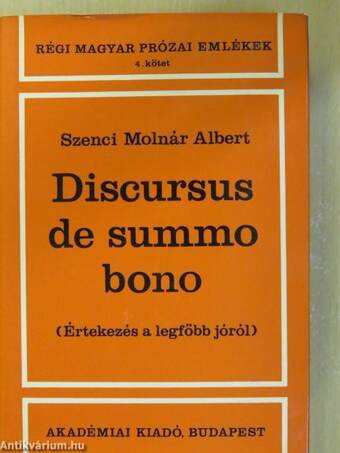 Discursus de summo bono (Értekezés a legfőbb jóról)