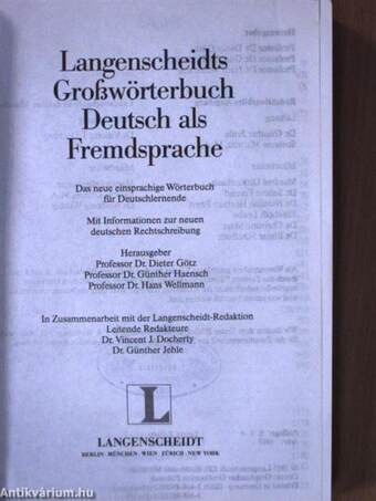 Langenscheidts Großwörterbuch Deutsch als Fremdsprache