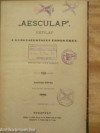 "Aesculap" 1886. (nem teljes évfolyam)