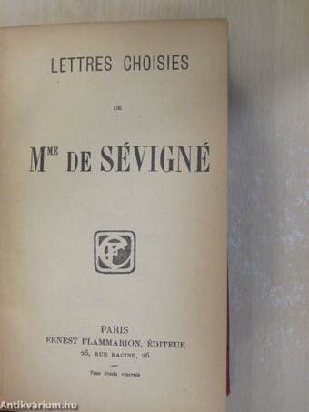 Lettres choisies de Mme de Sévigné