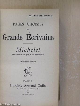 Pages choisies des grands écrivains