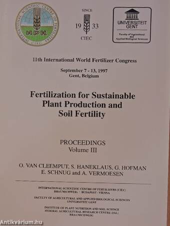 Fertilization for Sustainable Plant Production and Soil Fertility III.