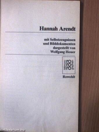 Hannah Arendt (dedikált példány)