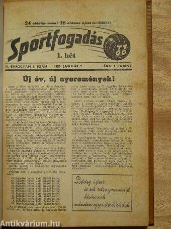 Sportfogadás 1955. január-december