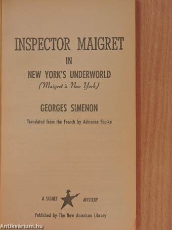 Inspector Maigret in New York's Underworld