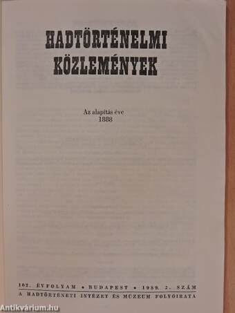 Hadtörténelmi Közlemények 1989/2.