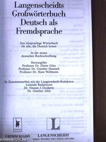 Langenscheidts Großwörterbuch Deutsch als Fremdsprache