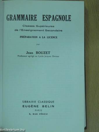 Grammaire Espagnole