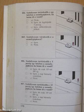 A járművezetői vizsga teszt-kérdéseinek gyűjteménye