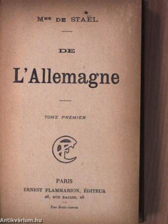 De L'Allemagne (aláírt példány)