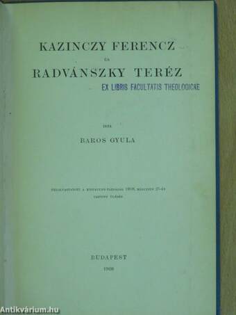 Kazinczy Ferenc és Radvánszky Teréz