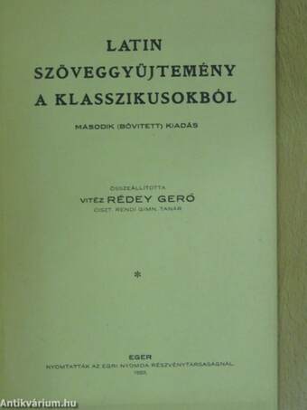 Latin szöveggyüjtemény a klasszikusokból