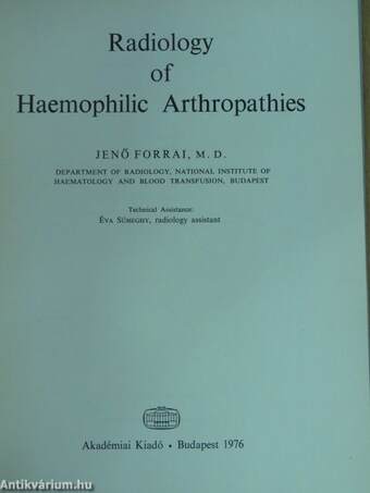 Radiology of Haemophilic Arthropathies