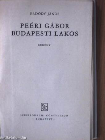 Peéri Gábor budapesti lakos