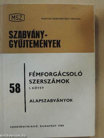 Fémforgácsoló szerszámok I.