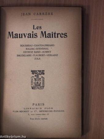 Les Mauvais Maitres